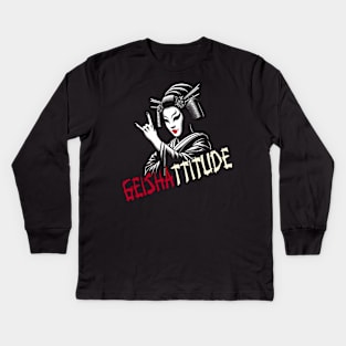 Beautiful Metalhead Geisha: Japanese Chic Kids Long Sleeve T-Shirt